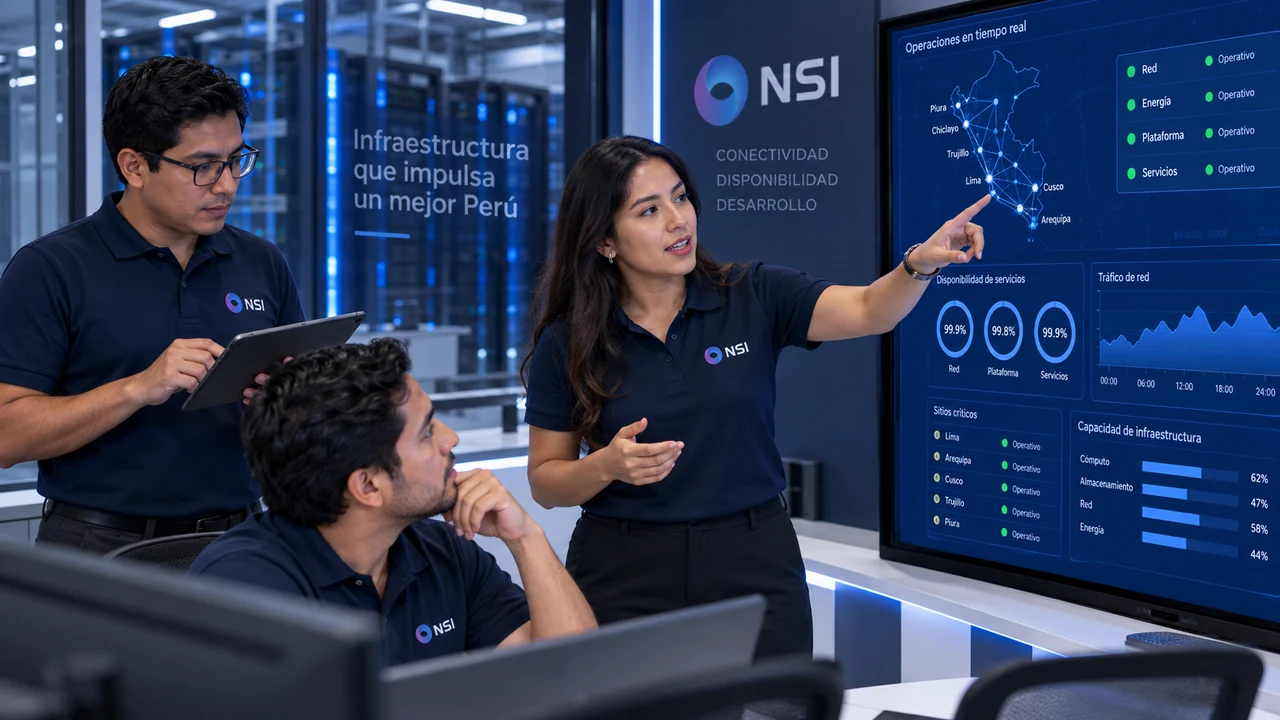 Equipo conceptual de operaciones NSI coordinando servicios de infraestructura